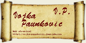 Vojka Paunković vizit kartica